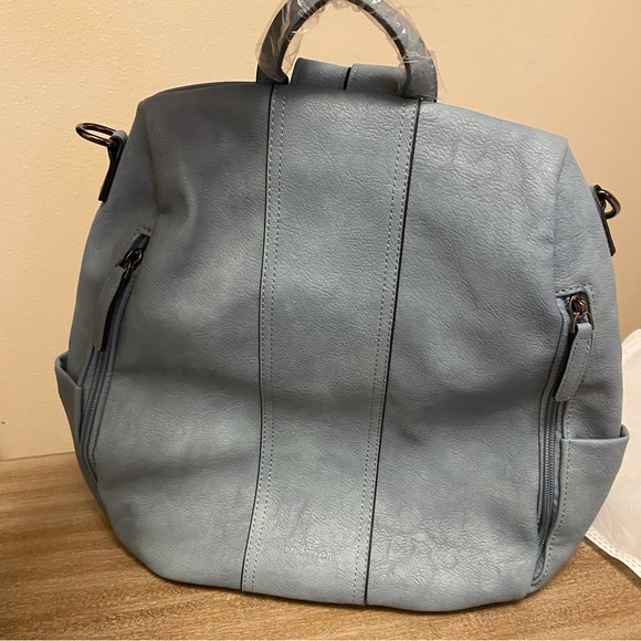 NWT Bromen Backpack Purse Vegan leather blue Anti theft & water resistant main image 10